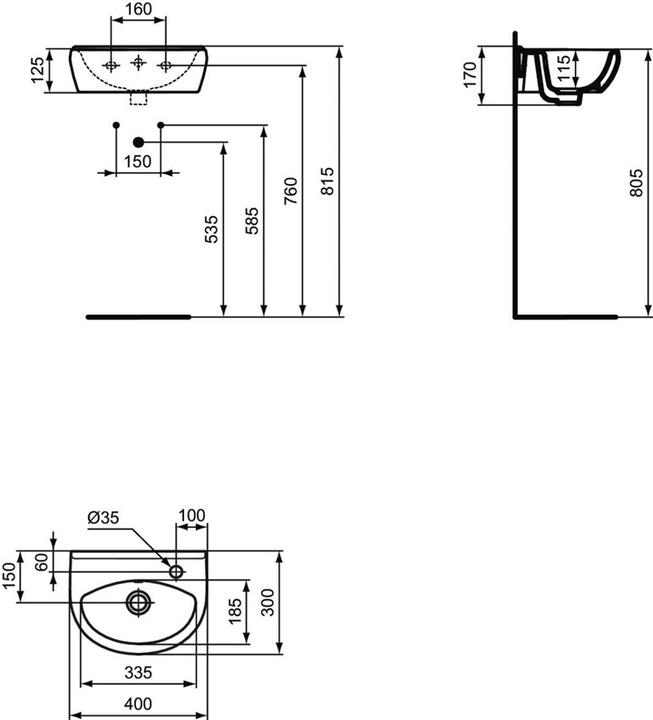 Nährwerte und Zutaten Vidima BASIN HUNG ULYSSE S 40X430 WHITE (300 mm, 400 mm)
