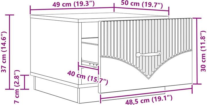 Image du produit vidaXL Couchtisch (49 x 50 x 37 cm)