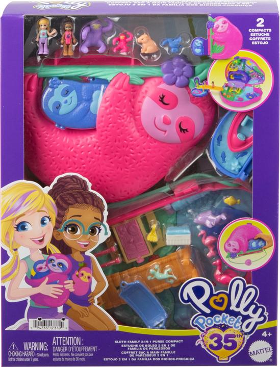 Polly Pocket Sloth Family 2-in-1 Purse Compact