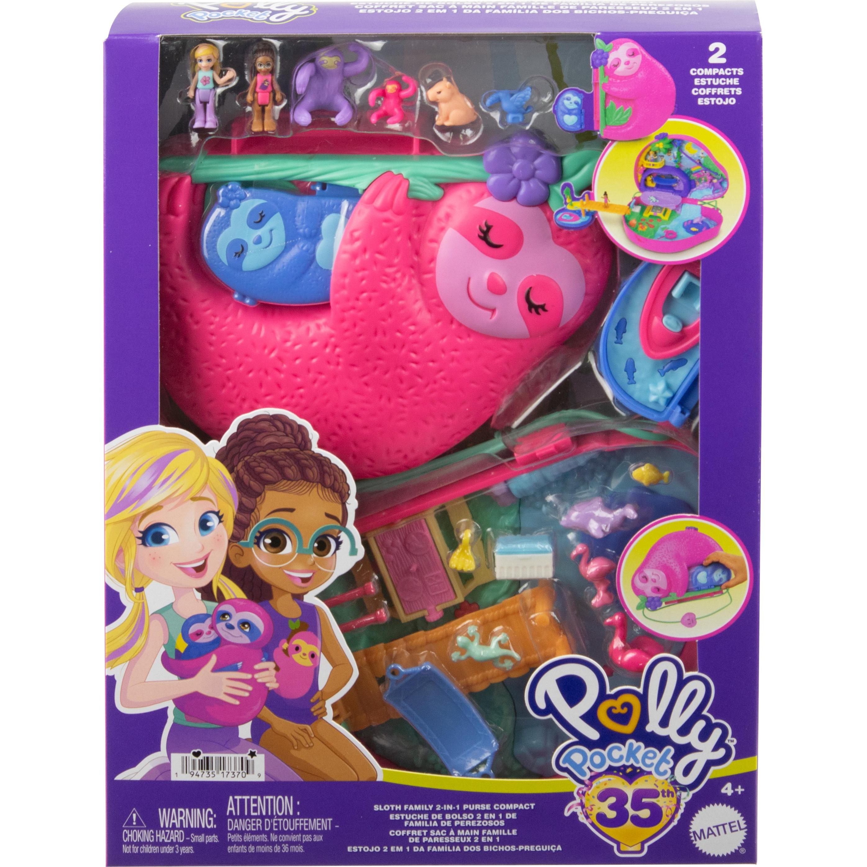 Polly Pocket Sloth Family 2-in-1 Purse Compact