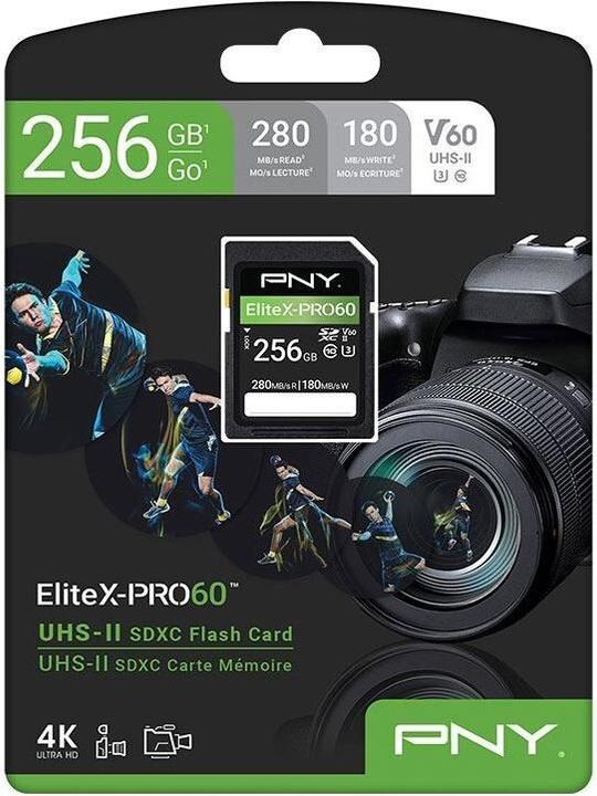Actual product image PNY Elite X-Pro 60 (256 GB, SDXC, U3, UHS-II)
