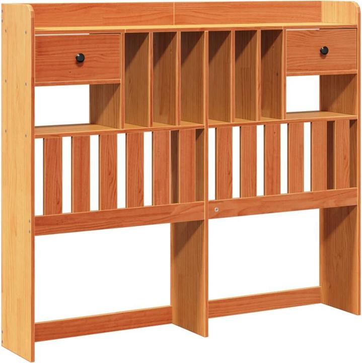 Produktbild VidaXL Kopfteil Bettkopfteil Betthaupt mit Stauraum Wachsbraun 120cm Massivholz