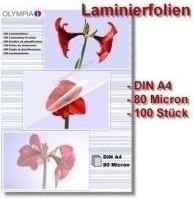 Actual product image Olympia Laminating foils (A4, 100 Piece, 80 µm)