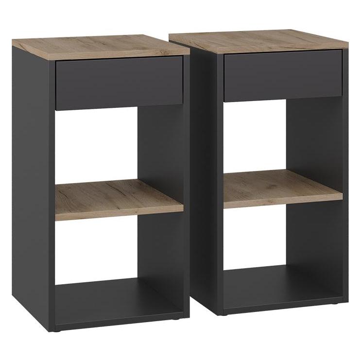 Nachttisch Anthrazit 2er Set