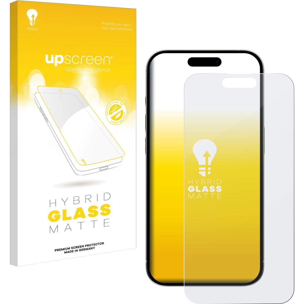 upscreen Reflection Shield Panzerglasfolie Matt (1 Stück, Apple iPhone 15 Pro), Smartphone Schutzfolie, Grau