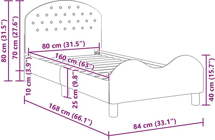 Produktbild vidaXL Bettrahmen (80 x 160 cm)