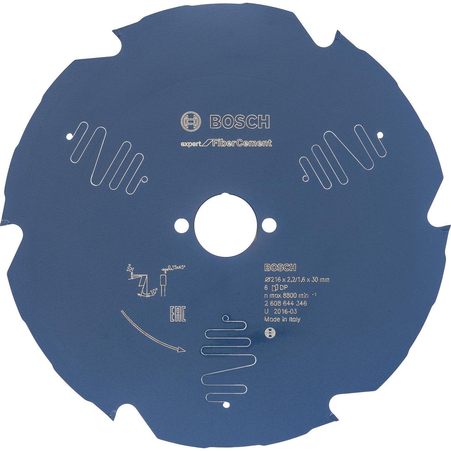 Bosch Professional Zubehör, Sägeblatt, Kreissägeblatt Expert for Fibre Cement, 216 x 30 x 2,2 mm, 6