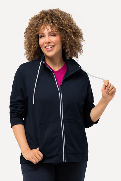 Image du produit Ulla Popken Veste en molleton, col montant et poche kangourou, coupe plus longue à l'arrière (50, 52)