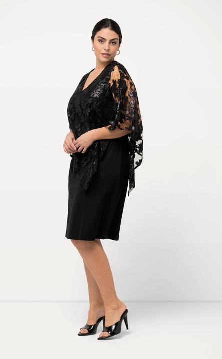 Produktbild Ulla Popken Kleid, Überwurf, Pailletten, V-Ausschnitt, 3/4-Arm (54)