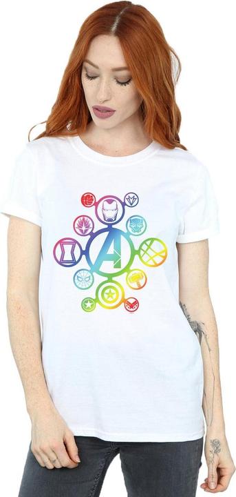 Produktbild Avengers Infinity War Regenbogen Icons Baumwolle Boyfriend TShirt (XXL)