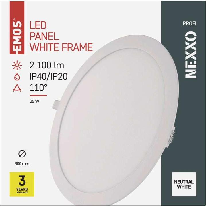 Produktbild Emos LED-Einbauleuchte NEXXO, rund, weiss, 25W, neutralweiss (2100 lm)