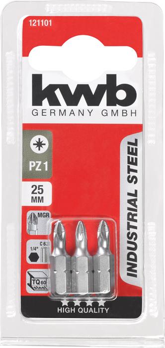 Produktbild kwb INDUSTRIAL STEEL Bits, 25 mm, PZ 1