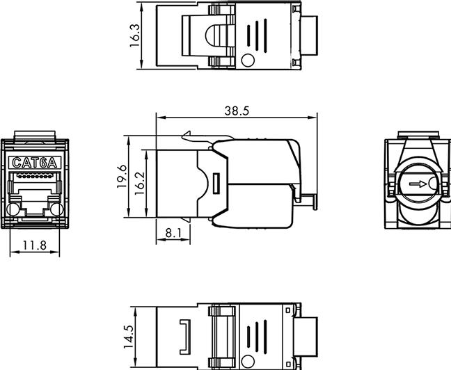 Actual product image LogiLink Modulares 24-Port Cat.6A Keystone Patchpanel, 1 HE, 19" Einbau, EconLine