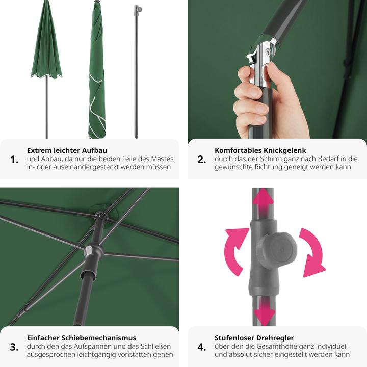 Actual product image tectake Parasol Vanessa (1.25 m)