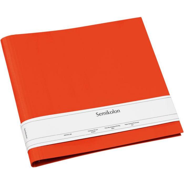 Semikolon, Fotoalbum, FOTORINGBUCH 35x32 ORANGE LEER (32 x 35 cm)