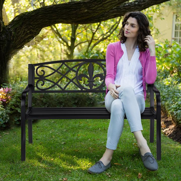 Actual product image Relaxdays Garden bench flower
