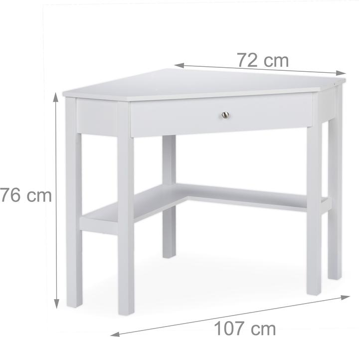 Produktbild Relaxdays Eckschreibtisch (107 x 72 x 76 cm)
