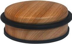 Produktbild Alba Türstopper, Edelstahl-Oberfläche, Holz-Optik rund, Durchmesser: 110 mm, Höhe: 40 mm, Gewicht: 1.050 (1 Stück)