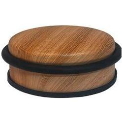 Thumbnail - Alba, Türstopper, Türstopper, Edelstahl-Oberfläche, Holz-Optik rund, Durchmesser: 110 mm, Höhe: 40 mm, Gewicht: 1.050 (1...