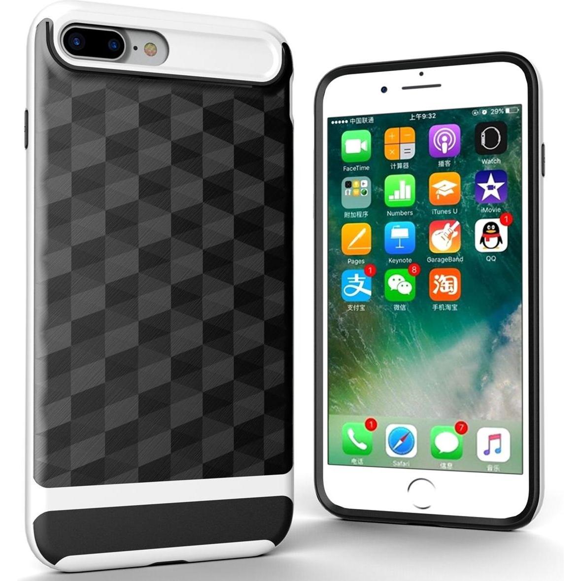 König Design Apple iPhone 8 Plus Hülle Case Handy Cover Schutz Tasche Schutzhülle Bumper Weiss (Apple iPhone 8 Plus), Sm...