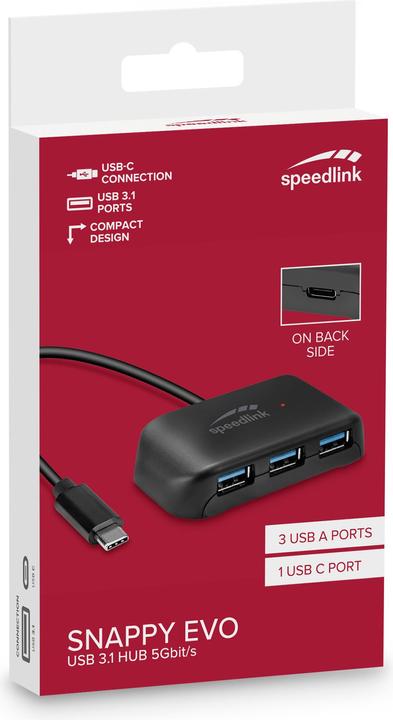 Productafbeelding Speedlink SNAPPY EVO - USB-C Hub (USB-C, 4 Havens)
