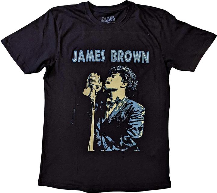 Produktbild James Brown Holding Mic TShirt (L)