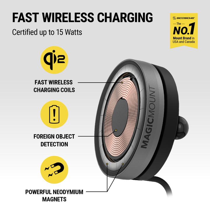 Image du produit Scosche magicMOUNT ELITE CHARGE 3-in-1 - Système de fixation magnétique innovant