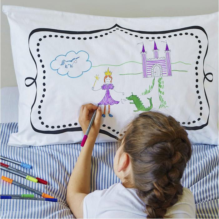 Produktbild Eat Sleep Doodle kissenbezug malen und lernen kind - weltraumforscher (taille ) (75 x 50 cm)