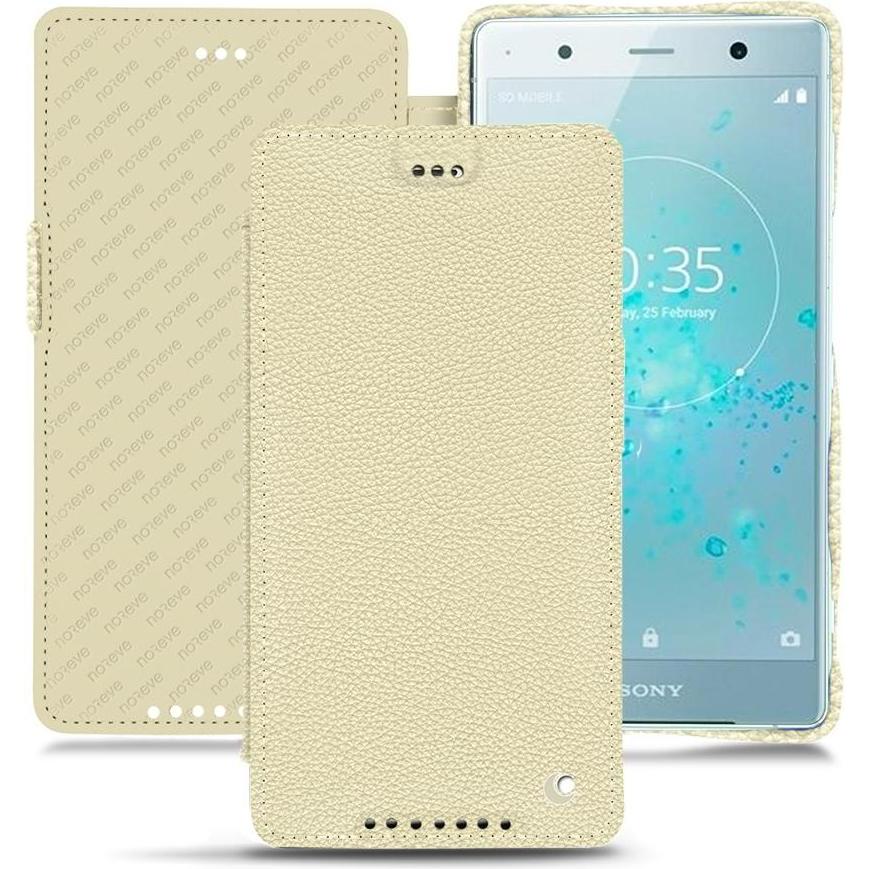 Noreve Lederschutzhülle horizontal (Sony Xperia XZ2 Premium), Smartphone Hülle, Weiss