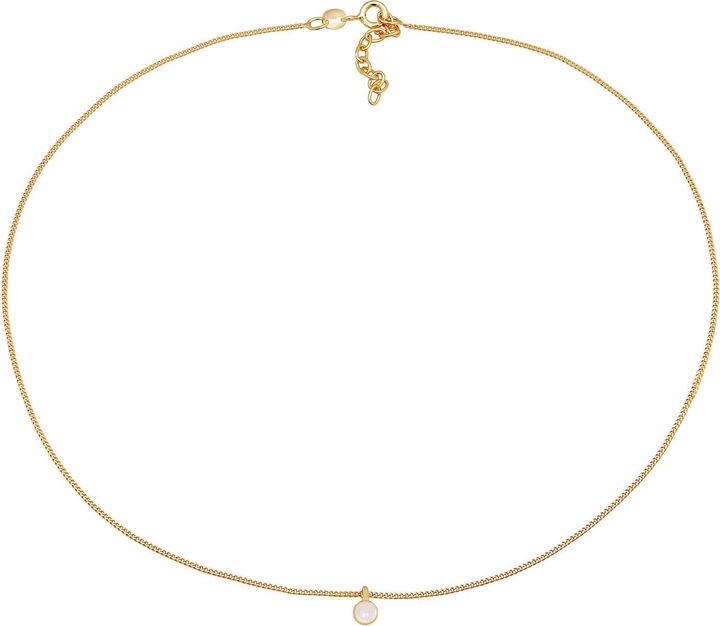 Elli Edelsteinkette (925er Sterling Silber, Quarz, 36 cm)