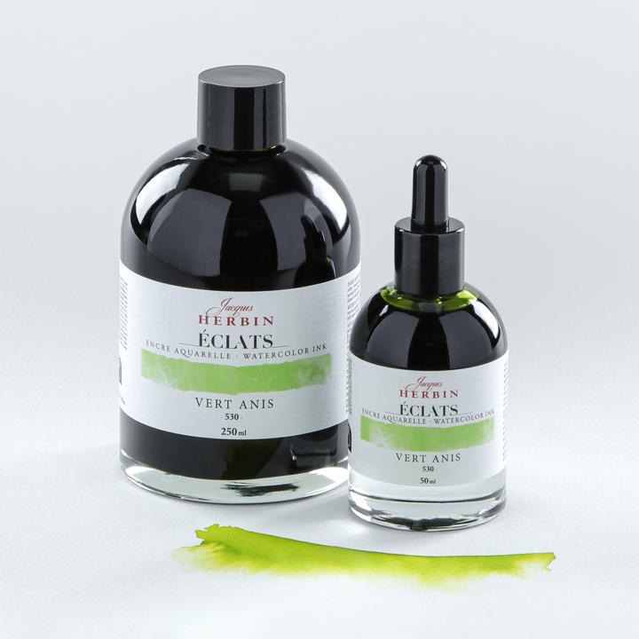Image du produit Jacques Herbin Encre aquarelle Eclats en 50ml - Anis (Vert, 50 ml)