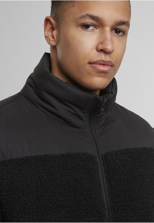 Actual product image Urban Classics Fabric Mix Teddy Puffer Jacket black M (M)