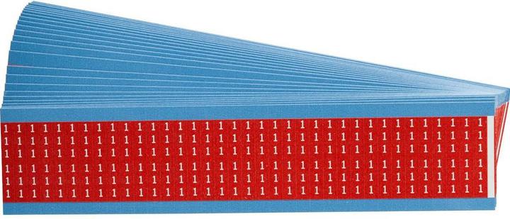 Actual product image Brady Coloured cable identification cards made of vinyl fabric, numerical legend