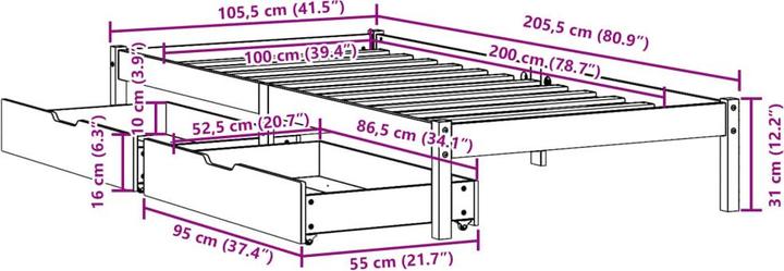 Image du produit vidaXL Bettrahmen (100 x 200 cm)