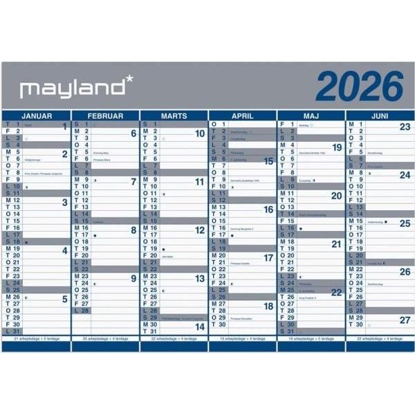 Mayland-Burde, Calendario, Kmpekalender 2x6 mdr. papir 2026 (i paprr)