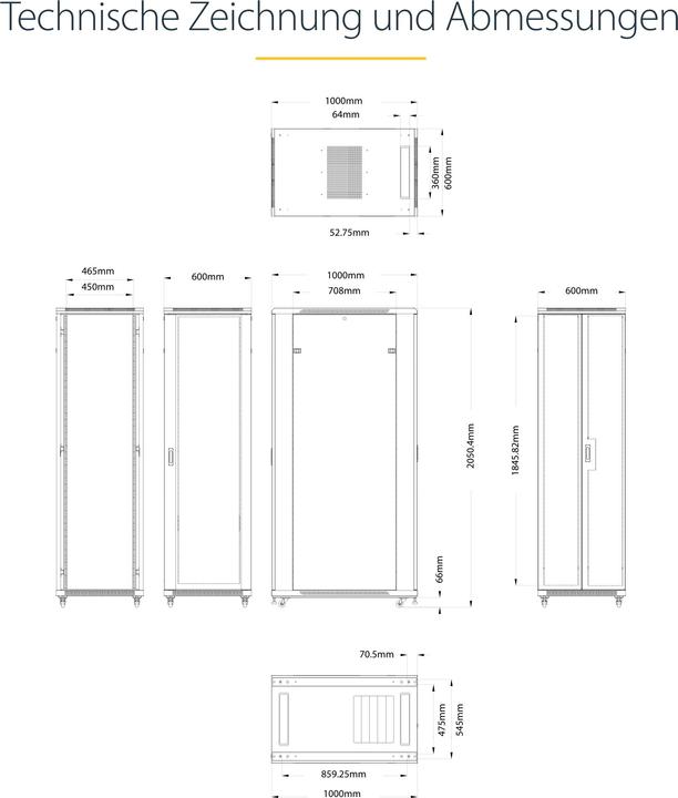 Immagine prodotto StarTech Monta Il Tuo Server O Le Tue Apparecchiature Di Rete In Questo Armadio Server 42u - Rack 42u (42 HE, Rack da 19 pollici)