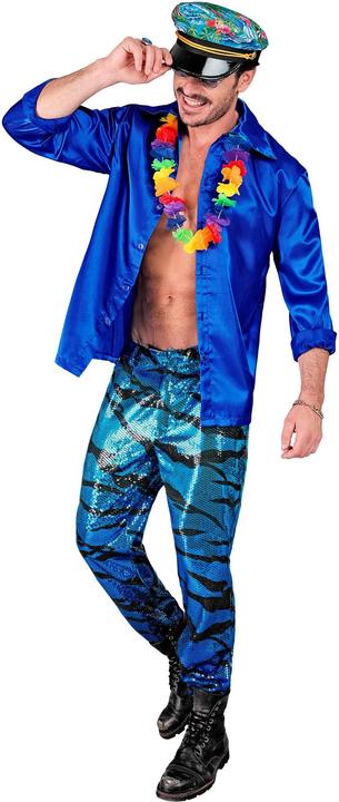 Actual product image Widmann Men's sequin trousers in zebra look black/blue (L)