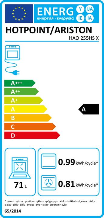 Label énergétique Hotpoint Einbauofen HAO 255HS
