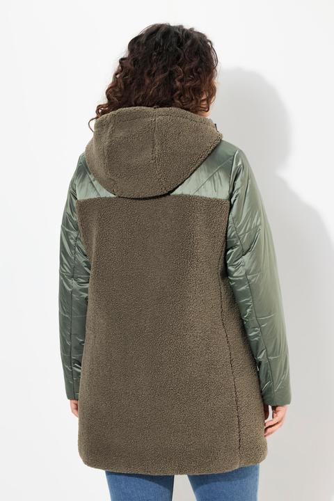 Produktbild Ulla Popken Jacke, Stepp/Teddyfleece, Kapuze, Zipptaschen (42, 44)