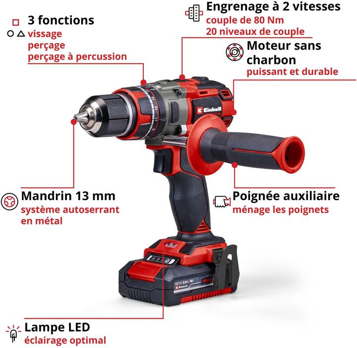 Image du produit Einhell TP-CD 18/80 (Marteau perforateur, Perceuse-visseuse à percussion)