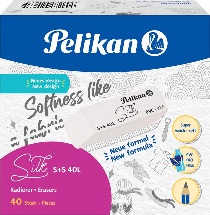 Produktbild Pelikan Kunststoff-Radierer S+S 40L, weiá