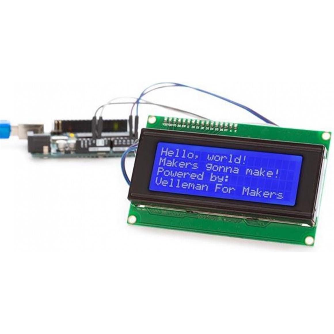 Whadda Modul I2C 20 x 4 LCD, Entwicklungsboard Zubehör, Blau, Grün