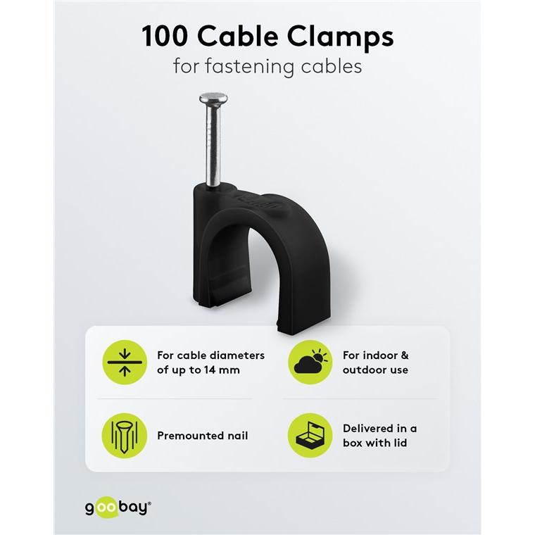 Thumbnail - Goobay, Kabelhalter, Kabelschelle 14 mm, schwarz