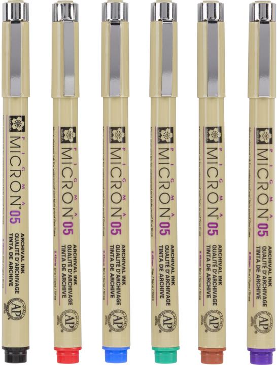 Produktbild Sakura Pigma Micron 05 fineliner set | 6 colours (Basic, 6 x)