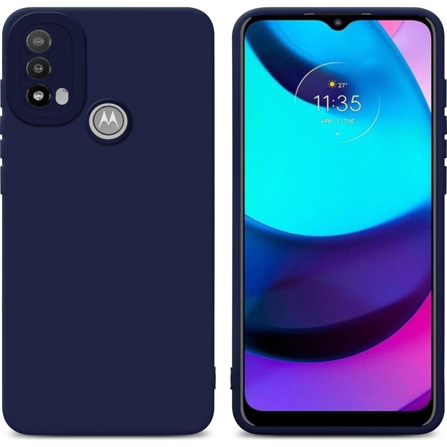 Cadorabo Hülle für Motorola MOTO E20 im TPU Fluid LM162 Style (Motorola Moto E20), Smartphone Hülle, Blau