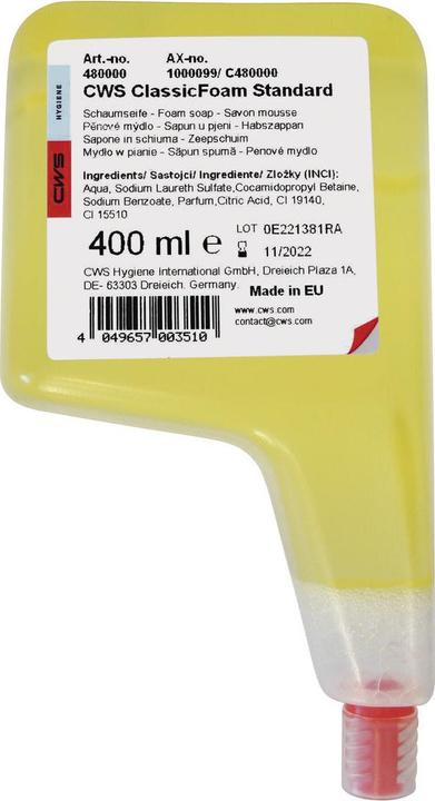 Immagine prodotto CWS Sapone classico in schiuma standard 400 ml (480000) (Sapone liquido, 400 ml)