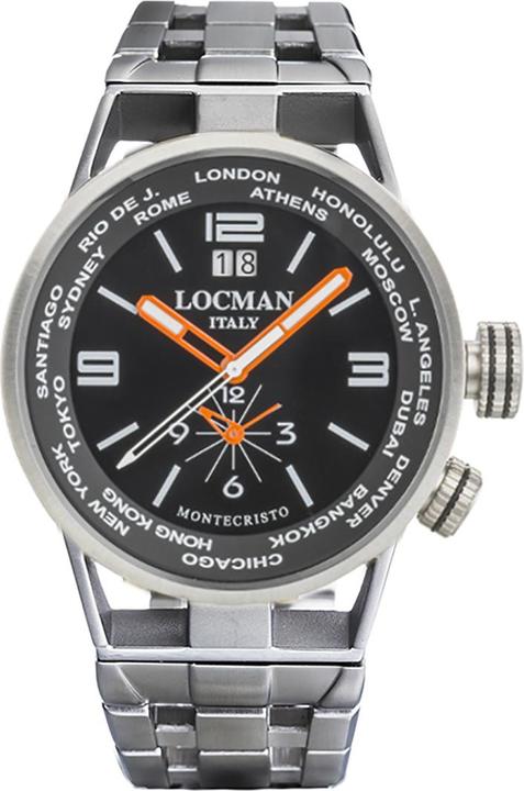 Immagine prodotto Locman Italia Orologio da uomo Montecristo World Dual Time 44 mm Ref. 0508A0 (Orologio da polso analogico, 44 mm)
