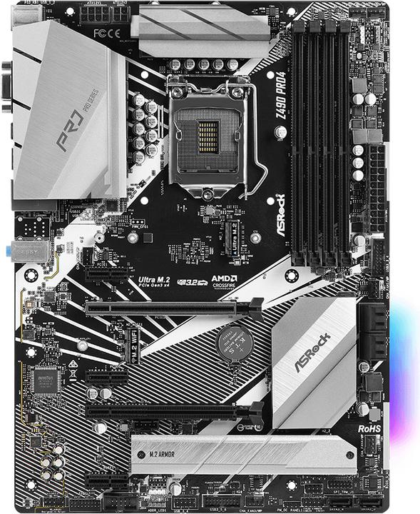 Produktbild AsRock Z490 Pro4 (LGA 1200, Intel Z490, ATX)