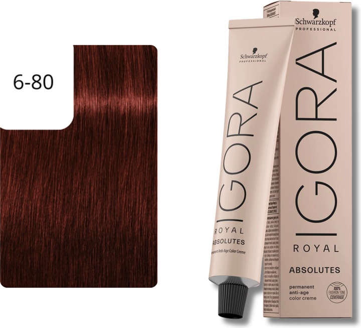 Produktbild Schwarzkopf Professional Igora Royal - 6-80 Dunkelblond Rot Natur (Blond, Rot)