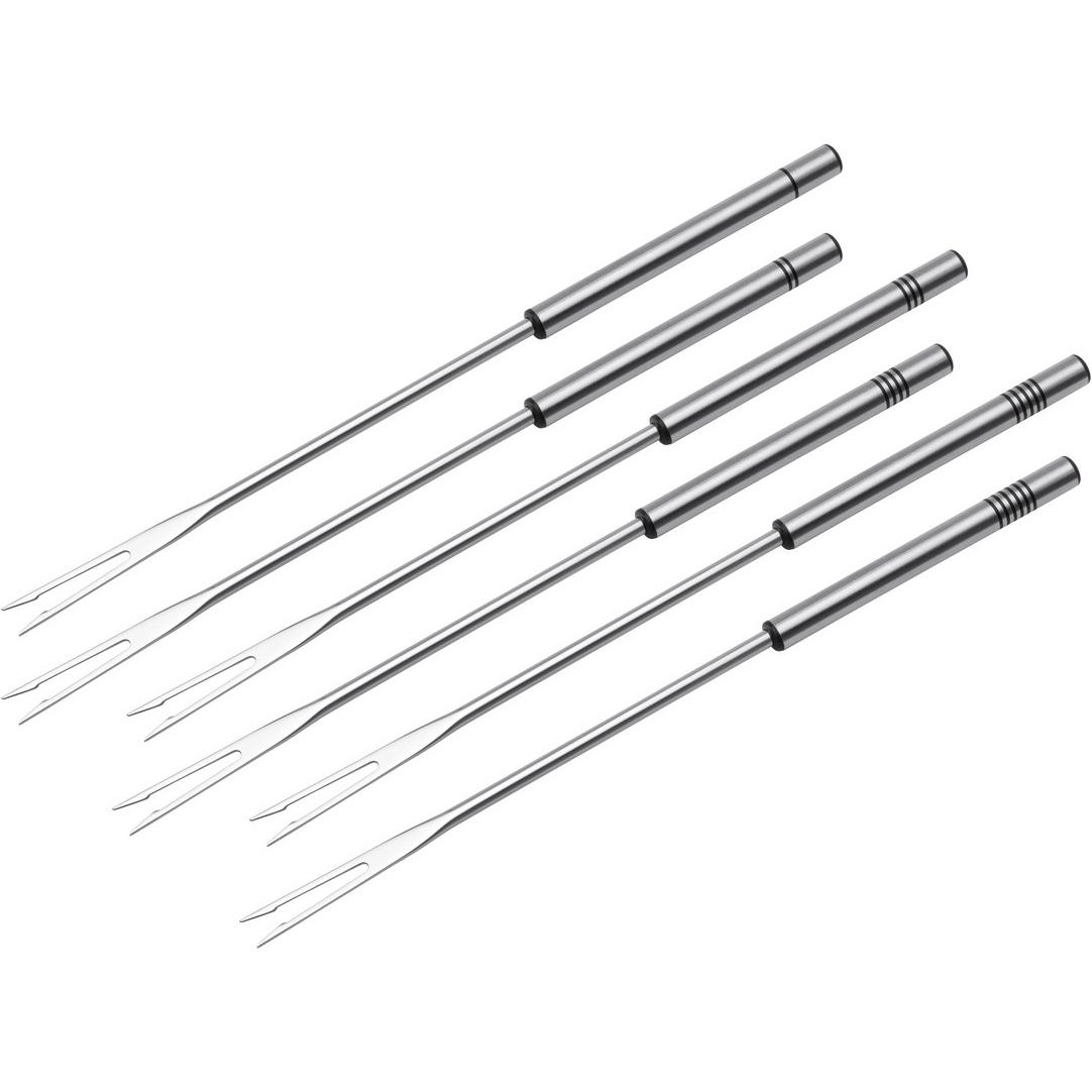 10x Kuhn Rikon Fleischfonduegabeln, Zubehör Kochen am Tisch, Silber